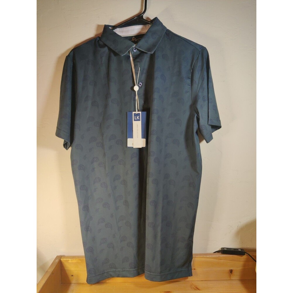 Boston Scott GEN 1 Mens Golf Polo NWT Green Blue Paisley S Athletic MSRP $79